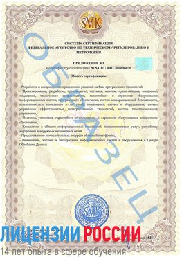 Образец сертификата соответствия (приложение) Томск Сертификат ISO 27001